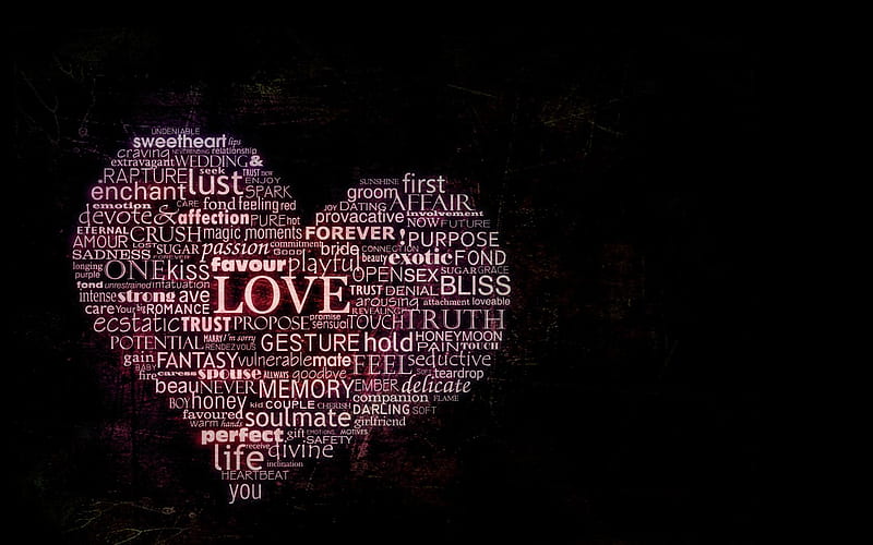 Love Is..., love, 3d and cg, heart, black, abstract, HD wallpaper | Peakpx