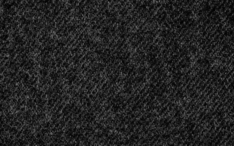 black knitted texture, fabric background, black fabric texture, HD wallpaper