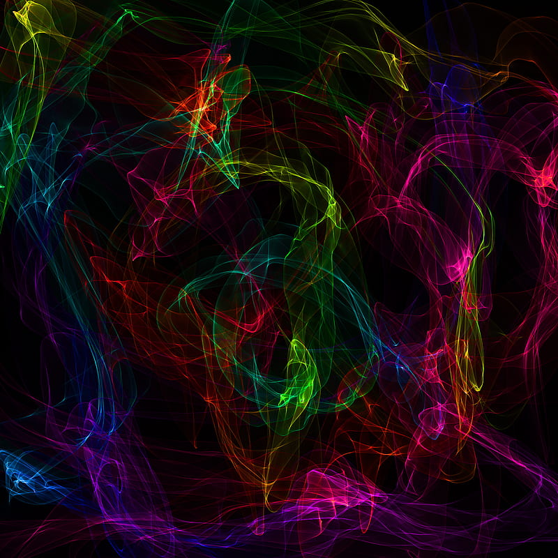 Neon Smoke, abstract, colorful, light, shine, texture, HD phone wallpaper