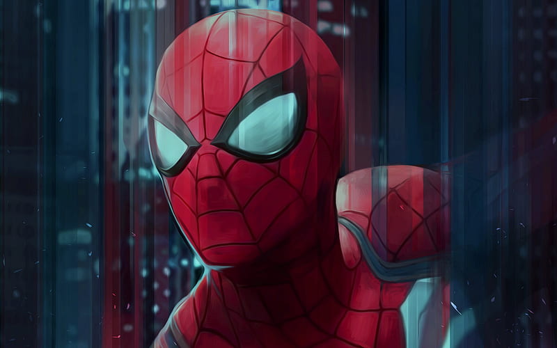 Spider-Man, art, superhero, portrait, characters, HD wallpaper