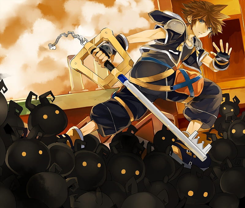 In the battle, Sora, Kindom Hearts, Keyblade, Heartless, HD wallpaper