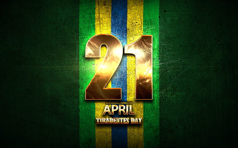 Tiradentes Day, April 21, golden signs, Brazilian national holidays, Brazil Public Holidays, Brazil, South America, Tiradentes, HD wallpaper