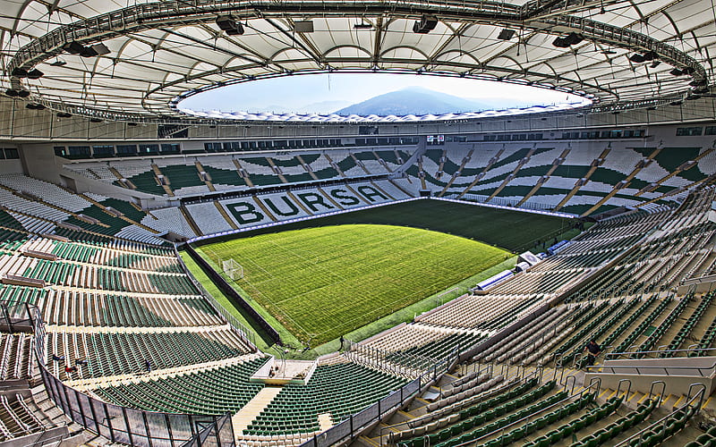 Timsah Arena, new football stadium, modern stadium, Bursaspor, sports arenas, Bursa, Turkey, HD wallpaper