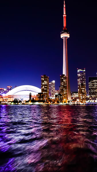 Toronto, canada, night, colorful, ontario, HD phone wallpaper