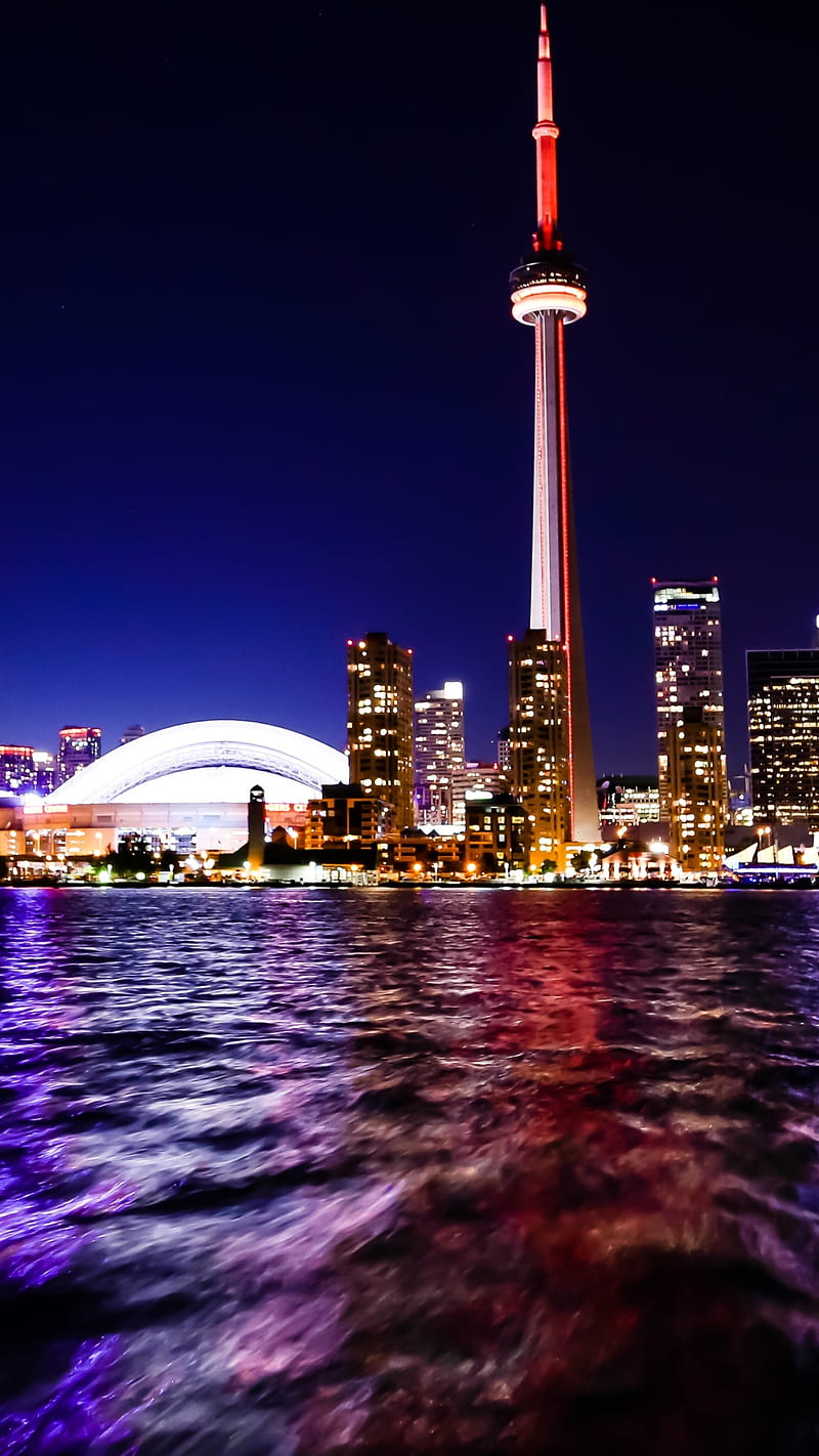 Toronto, canada, night, colorful, ontario, HD phone wallpaper | Peakpx