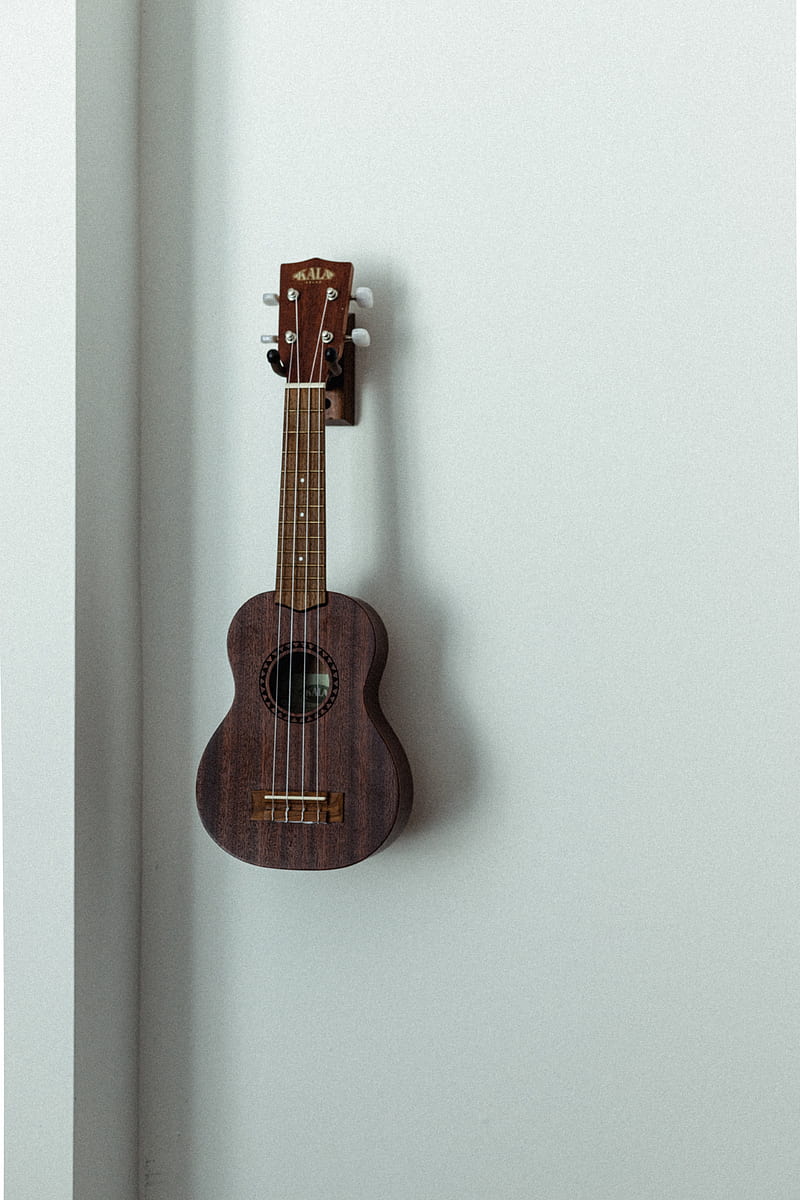 ukulele, musical instrument, strings, wall, HD phone wallpaper