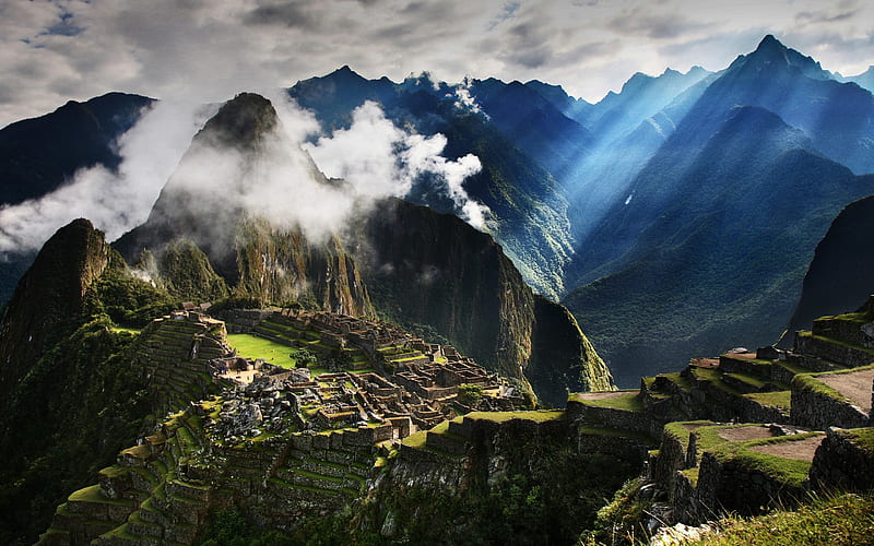 Machu Picchu, mountains, ancient settlement, Peru, HD wallpaper