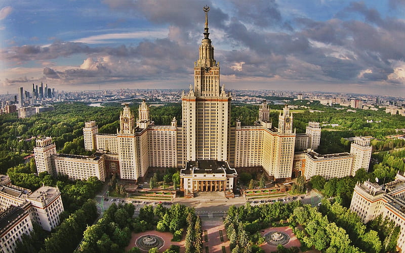 Moscow State University, Moscow, Russia, educational institution, beautiful building, Russian Federation, HD wallpaper