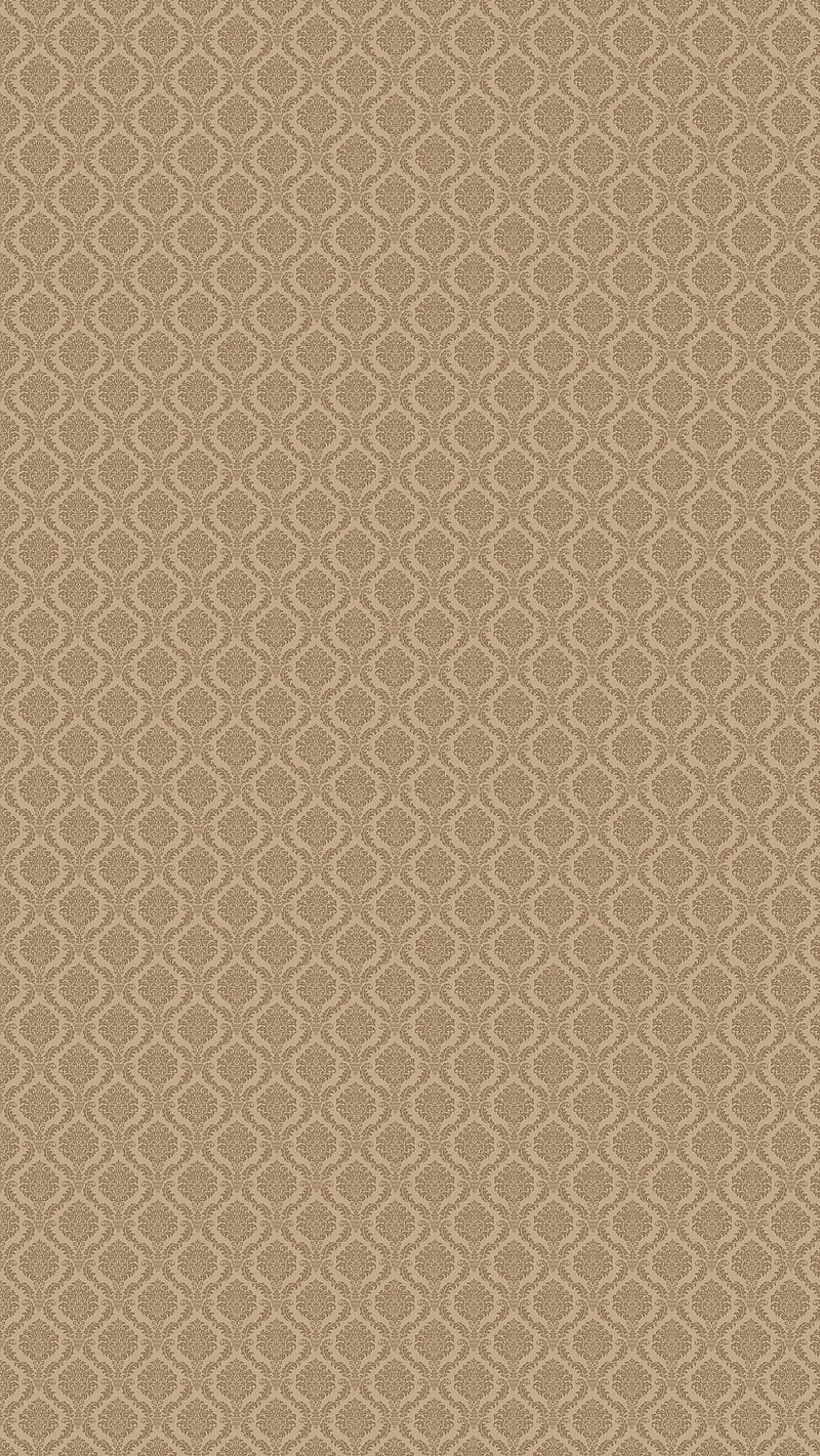 brown damask, classic, pattern, HD phone wallpaper