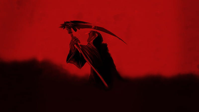 Grim Reaper With Red Background Red Aesthetic, HD wallpaper