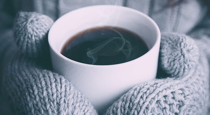 Hot coffee, still life, graphy, coffee drink, abstract, cold, winter, softness, HD wallpaper