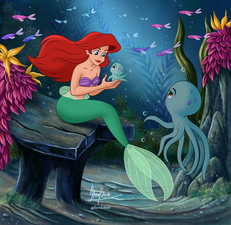 The New Friends of Ariel, Cartoons, Disney, The Little Mermaid, Fernl, HD wallpaper