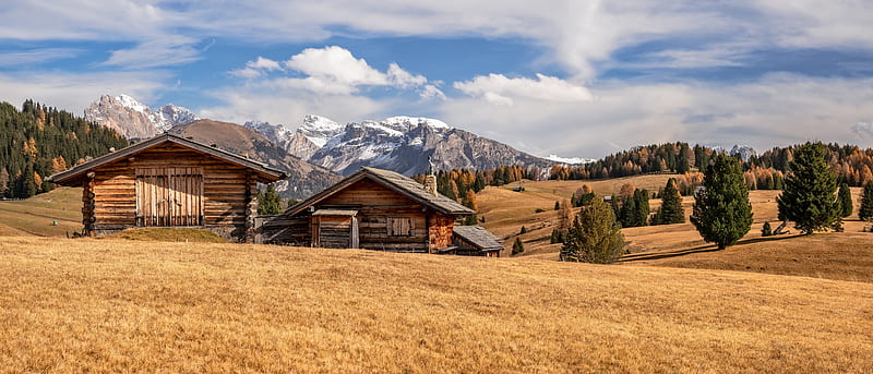House in Dolomites, HD wallpaper