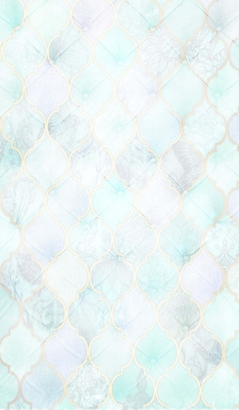 Mermaid Leather, mermaid, leather, white, teal, gold, abstract, HD phone wallpaper