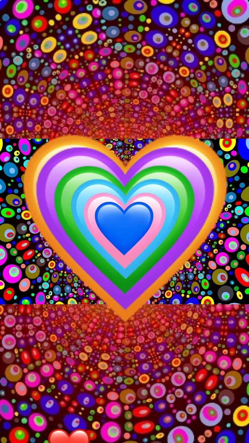 Colorful heart, corazones, rainbow, HD phone wallpaper