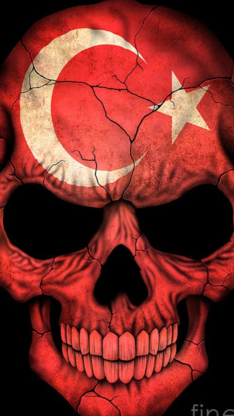 Turkiye Kafatasi, alperen, batin, horror, scary, skull, turk, turkey, turkish, HD phone wallpaper