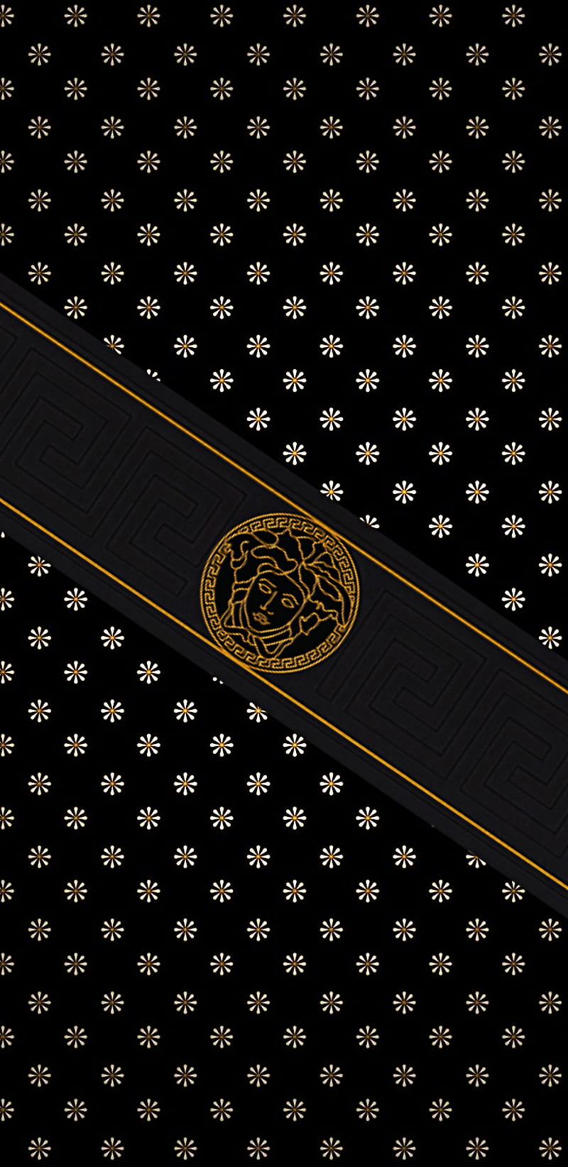 Versace Gift, black, gold, logo, logos, supreme, HD phone wallpaper