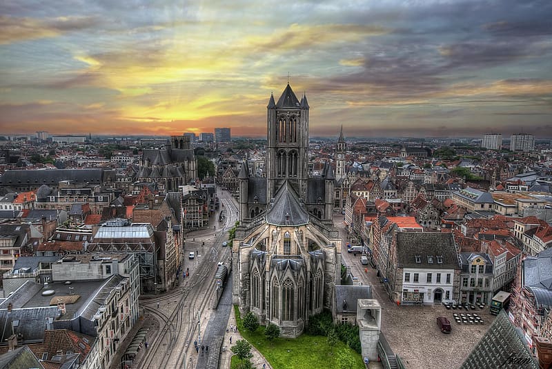 Architecture, City, Building, Panorama, Cityscape, Belgium, Ghent, , Towns, HD wallpaper