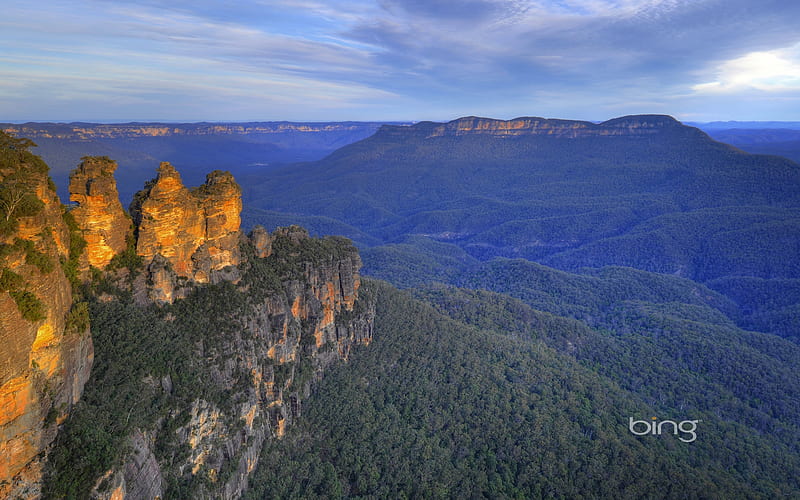 Three Sisters rock formation Jamison Valley Blue Mountains National Park New South Wales Australia, Formation, Rock, Three, Sisters, HD wallpaper