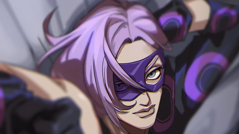 Jojo Melone With Pink Hair And Purple Mask On Eyes Anime, HD wallpaper
