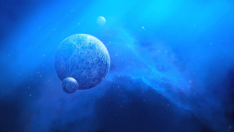 Two Planets Meeting Digital Art, HD wallpaper