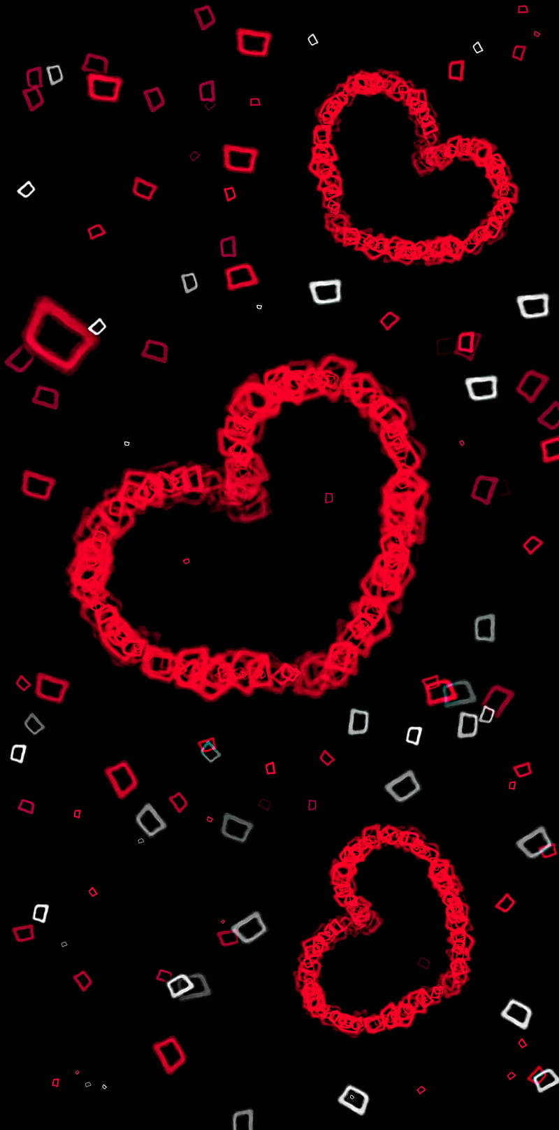 Hearts and squares , black, love, red, forma, white, HD phone wallpaper