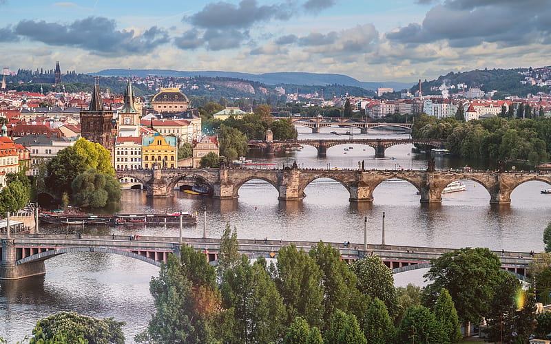 Prague, Charles Bridge, sights, old town, Czech Republic, old bridges, HD wallpaper