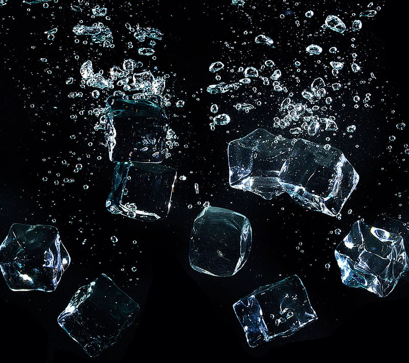 Ice cubes, cool, ice, HD wallpaper