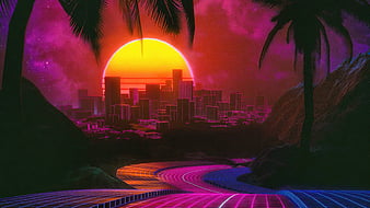 Dithering Outrun Wallpaper HD Artist 4K Wallpapers Images and Background   Wallpapers Den