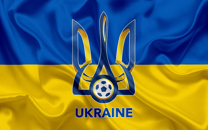 Ukraine national football team, emblem, logo, football federation, flag, Europe, Ukrainian flag, football, World Cup, HD wallpaper