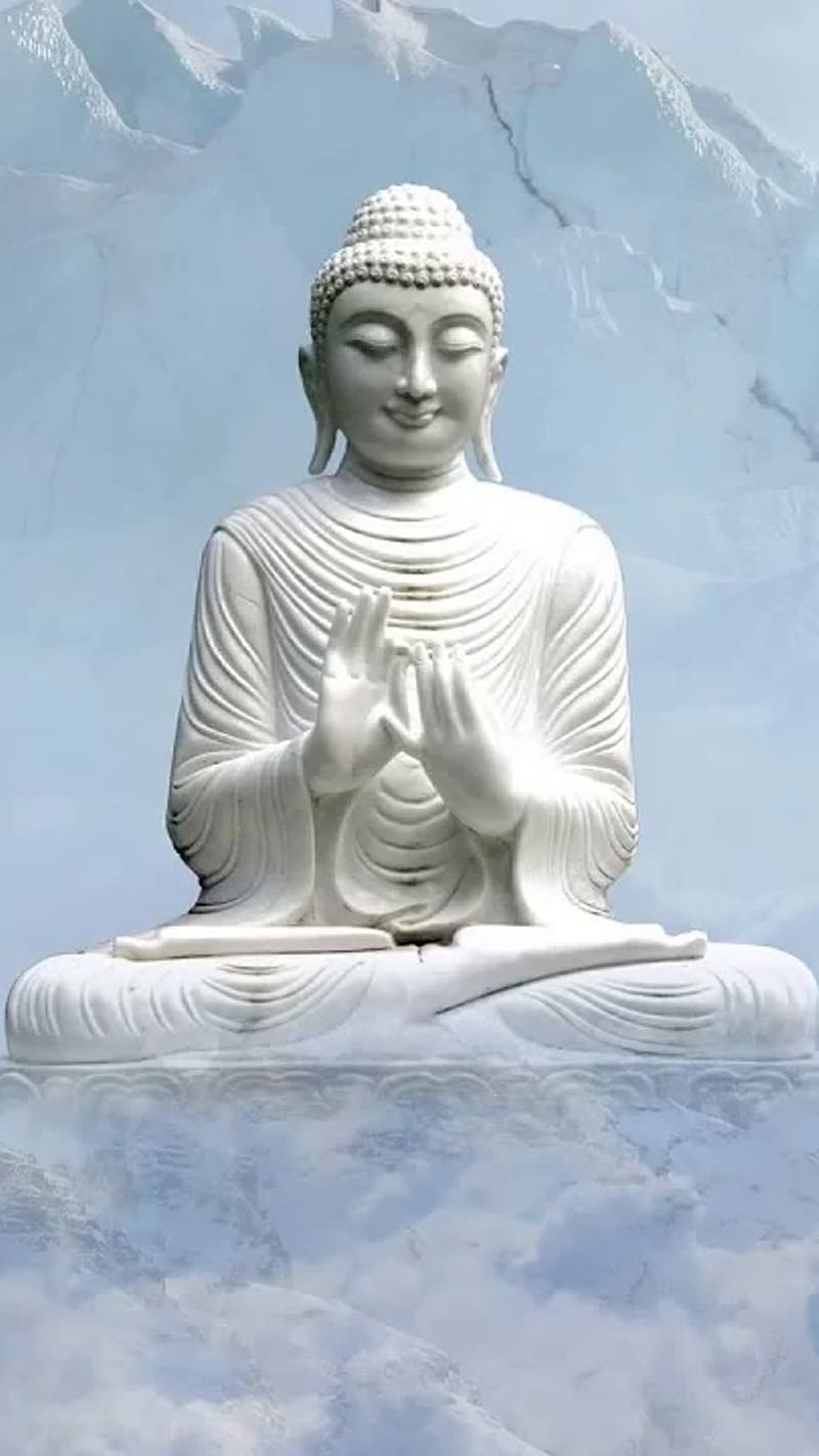 Buddha , Snow Mountains Background, lord buddha, god, meditation, HD phone wallpaper