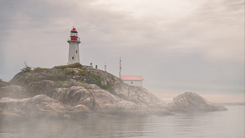 Fog Lighthouse Travel, HD wallpaper