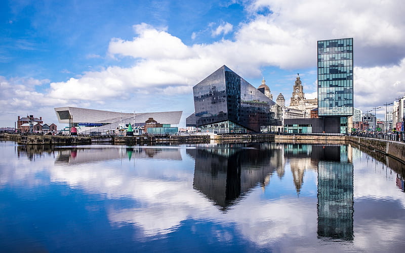 Albert Dock, Liverpool, Merseyside, cityscape, modern architecture, England, HD wallpaper