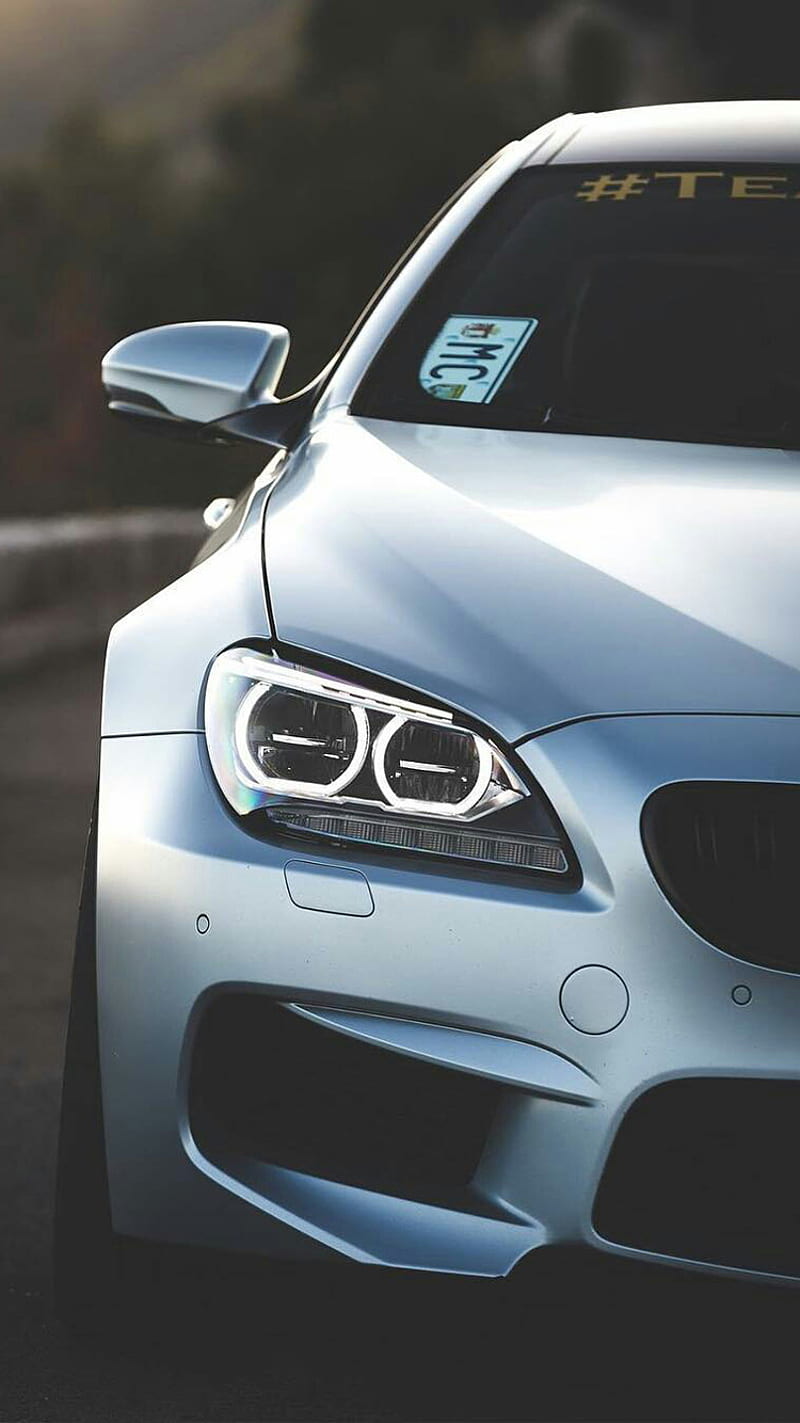 BMW M6, bmw, car, close-up, front view, m power, m6, silver, vehicle, HD phone wallpaper