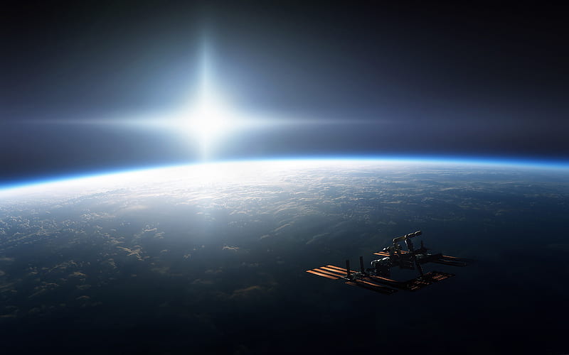 Space Earth Station Orbit-Universe, HD wallpaper