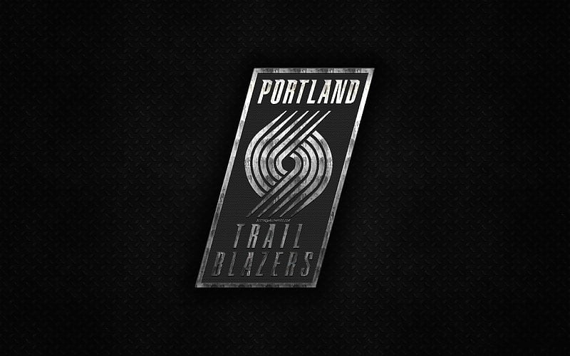 Portland Trail Blazers American Basketball Club, metal logo, creative art, NBA, emblem, black metal background, Portland, Oregon, USA, basketball, National Basketball Association, Western Conference, HD wallpaper