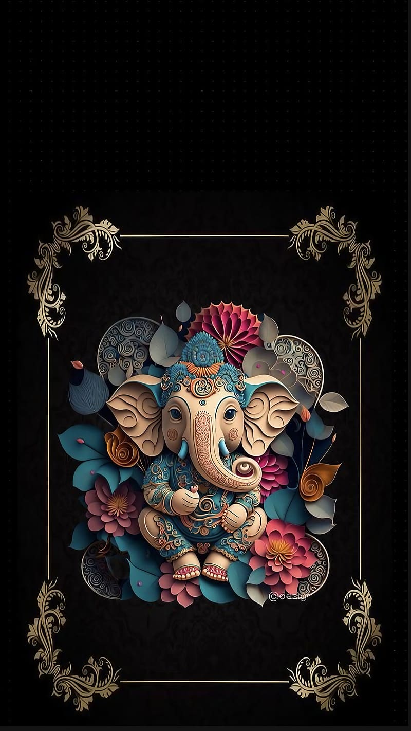 Elegant Line Art Lord Ganesha Art Print by equanimousone | Society6