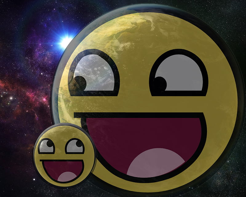 Awesome Stare!, stare, meme, awesome face, space, smiley, HD wallpaper