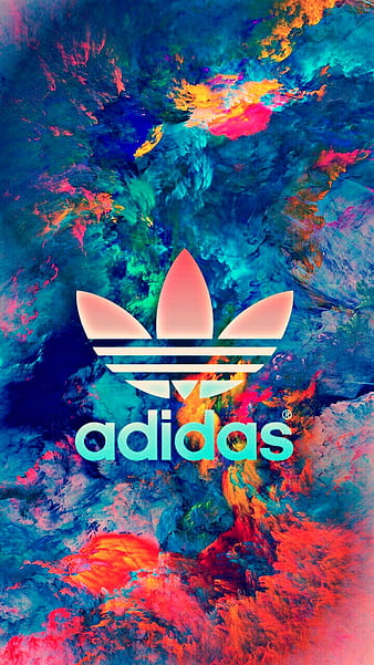 Adidas, abstract, blue, gold, logo, paint, sport, HD phone wallpaper ...