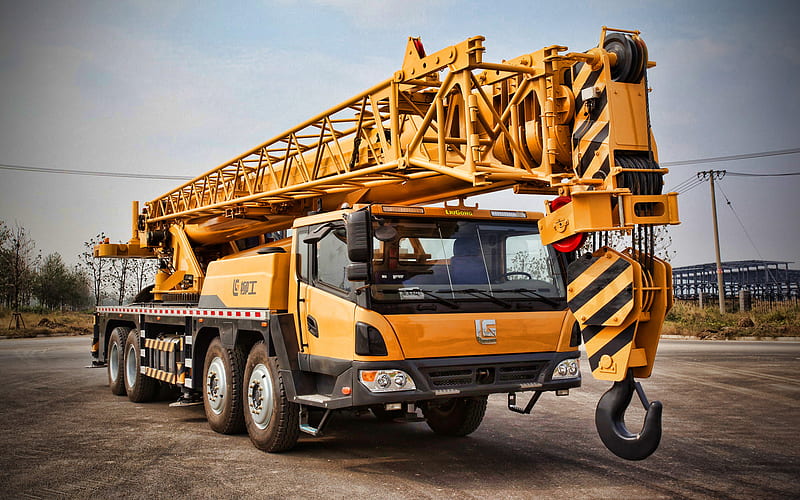 LiuGong CLG TC500 truck crane, 2020 trucks, construction machinery, crane in career, special equipment, road scraper, construction equipment, LiuGong, R, HD wallpaper