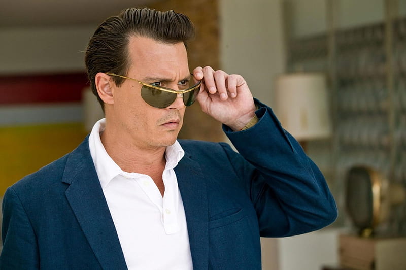 Johnny Depp, sunglasses, male, movie, The Rum Diary, man, white, blue, HD wallpaper