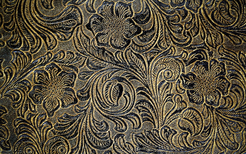 gold floral ornaments texture, fabric flowers texture, gold flowers ornaments, ornaments texture, fabric textures with flowers, HD wallpaper