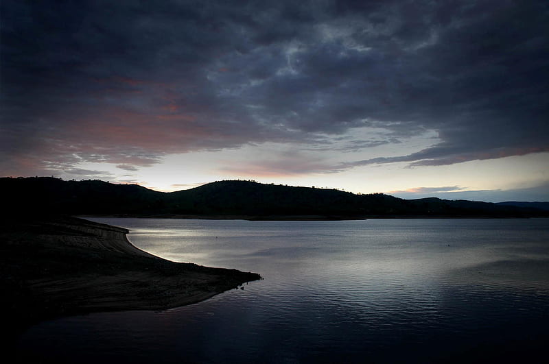 Lake Hume Sunrise, horizon, dark, australia, firefox persona, sunrise, sky, HD wallpaper