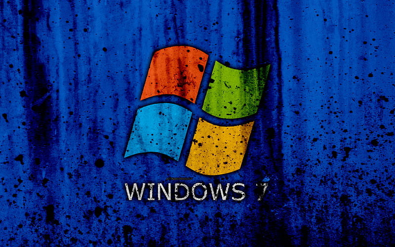 Windows 7 Se7en, blue background, grunge, Windows Seven, Microsoft, HD  wallpaper | Peakpx