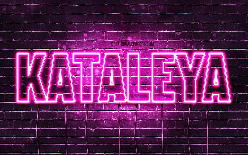 Kataleya with names, female names, Kataleya name, purple neon lights ...