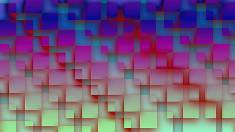 Blue Pink And Light Green Square Abstract, HD wallpaper