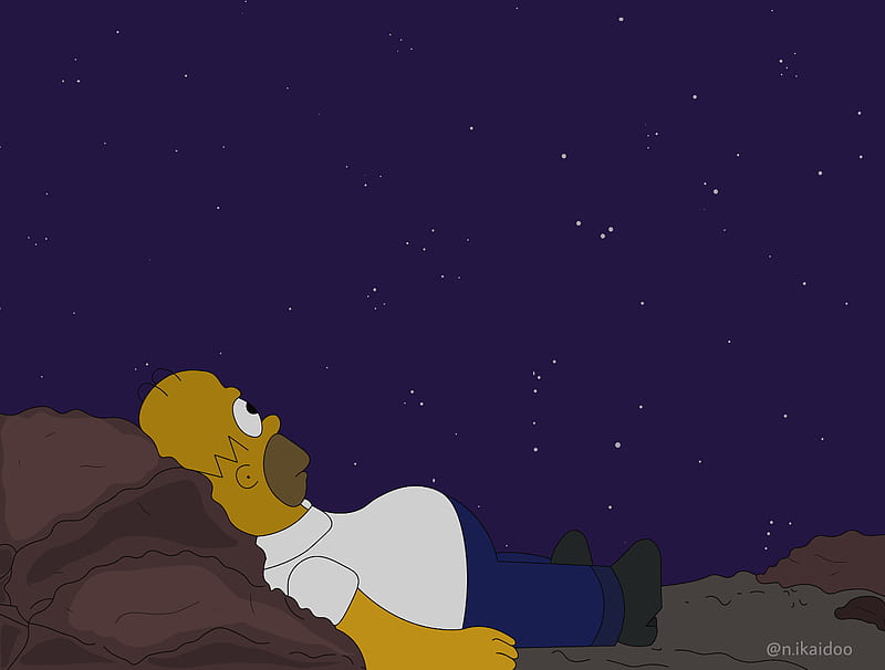 Homer Simpson Stars, christmas, homer simpson, homer stars, looking, the, the simpsons, HD wallpaper