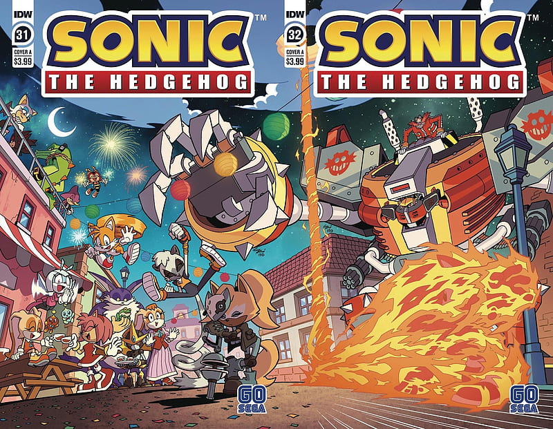 Comics, Sonic the Hedgehog (IDW), Amy Rose, Big the Cat, Chao (Sonic), Charmy Bee, Cheese the Chao, Cream the Rabbit, Doctor Eggman, E-123 Omega, Espio the Chameleon, Froggy (Sonic the Hedgehog), Miles 