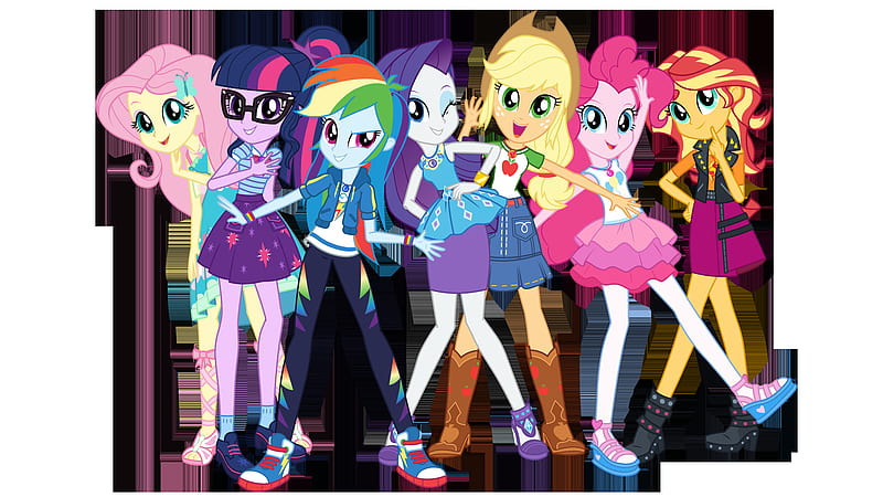 My Little Pony, My Little Pony: Equestria Girls, Sci-Twi (My Little Pony) , Rainbow Dash , Rarity (My Little Pony) , Fluttershy (My Little Pony) , Applejack (My Little Pony) , Sunset Shimmer , Pinkie Pie, HD wallpaper