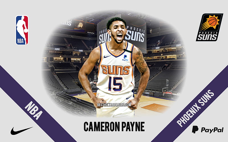 Cameron Payne, Phoenix Suns, American Basketball Player, NBA, portrait, USA, basketball, Phoenix Suns Arena, Phoenix Suns logo, HD wallpaper